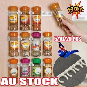 5~20 Clip Kitchen Spice Gripper Strip Jar Rack Storage Holder Wall Cabinet Door - Picture 1 of 9