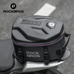 ROCKBROS Motorcycle Hard Shell Rear Seat Bag 12.5L Saddle Tool Rider Backpack - Picture 1 of 10
