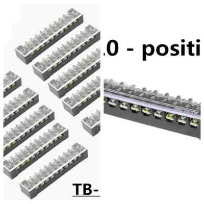 Wire Barrier Dual Row Screw Terminal Panel Block TB-1510L (10 Position 600V 15A) - Image 1 of 4