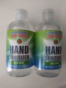 2- Pack Hand Sanitizer Liquid Ultra Defense Sani +Smart 8oz Bottles - Picture 1 of 3