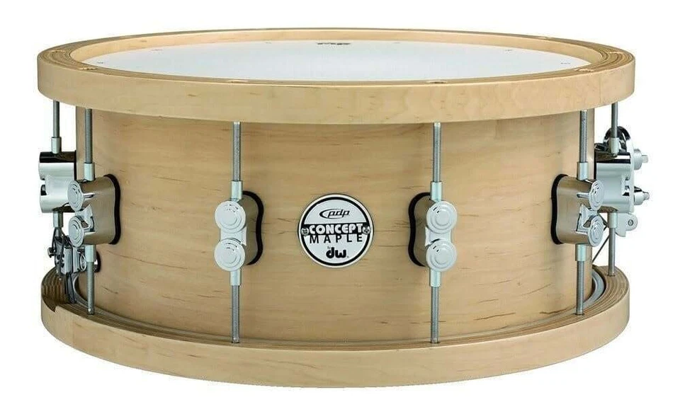 PDP Maple 14" x 5.5" 20-Ply Snare Drum, Natural With Wood Hoops - Image 1 of 1