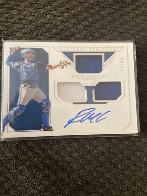 2019 Immaculate Reese McGuire Triple Patch Auto #'ed 63/99 - Blue Jays - Image 1 of 3