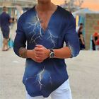 Men's Shirts Men's Tops 3D Printed Deep V-Neck Printed Shirts Summer
