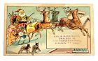 antique+Christmas+Santa+Green+Coat+Reindeer+Sleigh+Trade+Card+CLINTON+george+har