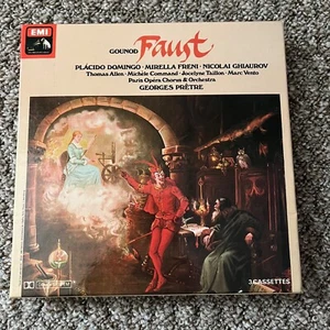 EMI Classics Faust 3 x Audio Cassette Tapes Opera Placido Domingo Freni Ghiaurov - Picture 1 of 9