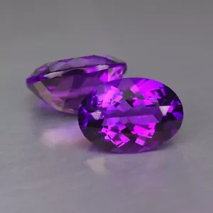 11,38 ct Top-Range! AAA-Qualität 100 % natürlicher lila Amethyst Paar für Ohrringe - Bild 1 von 4