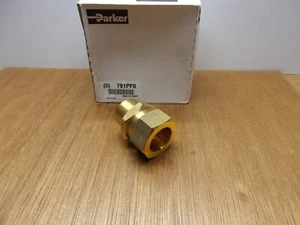 Parker Brass Metric Straight Connector 1" BSPT Male X 28 MM Tube OD Compression - Picture 1 of 10