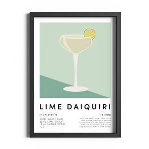 Lima Daiquiri Cóctel Regalo Receta Póster Cocina Pared Arte Bebida Estampado Bar Decoración - Imagen 1 de 59