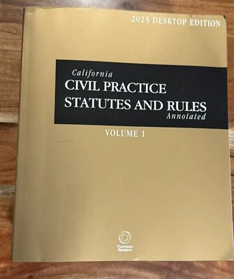 California Civil Statutes and Rules Annotated 2025 ed California Desktop Codes - Image 1 of 4