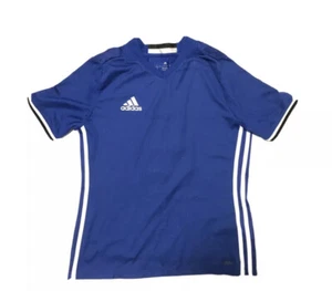 Adidas Climacool Soccer Shirt #4 Blue Girls Youth Large 13-14 Short Sleeve - Picture 1 of 5