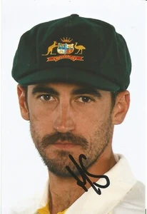 AUSTRALIA CRICKET: MITCHELL STARC SIGNED 6x4 TEST PORTRAIT PHOTO+COA *THE ASHES* - Picture 1 of 1
