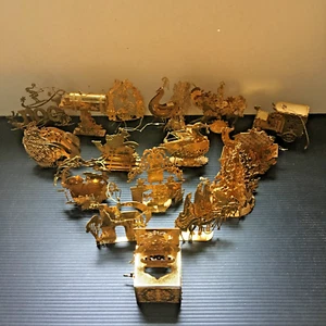 Vintage 1992 Danbury Mint 16 STCK. Vintage Gold Weihnachtsschmuck ~ 3" H x 2" B - Bild 1 von 14