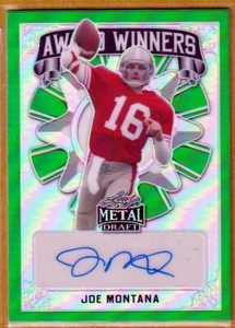 2022 Leaf Metal Draft Award Winners Green #AWJM1 Joe Montana AUTO /10 - Picture 1 of 2
