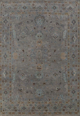 Authentique Noués à la Main Oushak Indien Grand Tapis 2.4x3m Damier - Photo 1/4