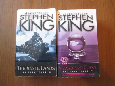 STEPHEN KING DARK TOWER SIGNET 1ST EDITION PAPERBACKS Wizard Glass Waste Lands - Image 1 of 4