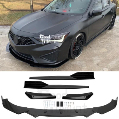 For Acura ILX 2013-2022 Front Bumper Lip + Rear Lip +Side Skirt Spoiler Body Kit - Image 1 of 4