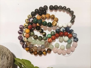 Lot de 100+ perles 8mm en pierres semi précieuses - Neuf - Envoi offert - Imagen 1 de 6