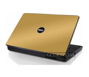 GOLD Vinyl Lid Skin Cover Decal fits Dell Inspiron 1545 1546 Laptop - Picture 1 of 1