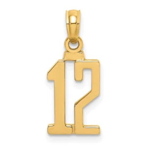 Ciondolo 14k numero lucido 12 - Foto 1 di 4