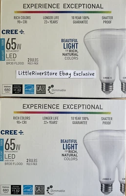 4 BULBS CREE 65W /8.5W LED FLOOD Daylight 5000K BR30 Dimmable EXCEPTIONAL BEST - Image 1 of 4
