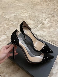 Gianvito Rossi schwarze spitz zulaufende Pumps mit durchsichtiger Größe 38 (US 8) - Bild 1 von 13