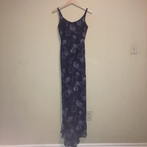 VTG Y2K Zum Zum Maxi Dress Dark Fairy Floral Women’s Sz XS 3/4 Tall - Picture 1 of 13