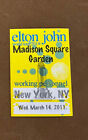 Elton John Tour Concert Backstage Pass Wristband Sticker Madison Square Garden