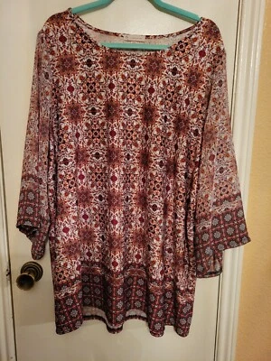 Linda blusa top mujer DB Established 1962 3X Plus mangas transparentes Foto 1 de 4