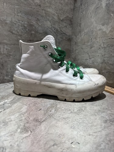 Taglia 7 5 Converse Chuck Taylor All Star in pelle con lacci alte bianche con