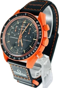 Omega X Swatch Speedmaster Mission On Earth Lava SO33O100 Cuarzo Casi Como Nuevo A3442 - Imagen 1 de 11