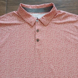 Anderson Ord Polo Mens Extra Large Coral Floral Print AOP Golf Stretch Flex - Picture 1 of 9