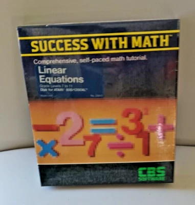 Success with Math - Linear Equations; Atari 400/800/XL/XE; Disk; New In Box - Image 1 of 3