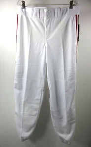 ADIDAS DIAMOND KING MEN'S ANKLE BASEBALL PANT WHITE/UNIVERSITY RED SIZE LARGE - Picture 1 of 8