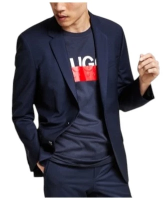 Hugo Boss Mens Slim fit Suit Jacket Blazer 36 S Navy Blue Solid Stretch - Image 1 of 4