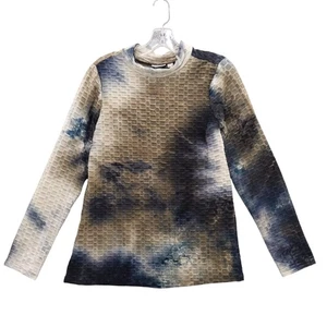 LOGO Lori Goldstein Batik 3D Struktur Strick Langarm Top Gr. S - Bild 1 von 7