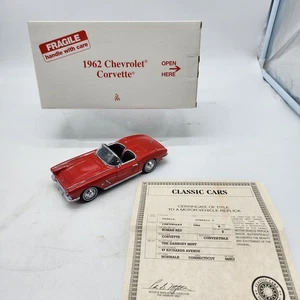 Danbury Mint 1:24 1962 Chevrolet Corvette Red Diecast Original Box Paperwork - Picture 1 of 20