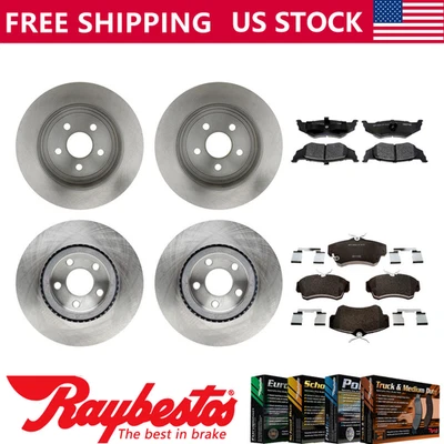 For 2008-2010 Chrysler PT Cruiser Front Rear Brake Rotors & Metallic Brake Pads Foto 1 de 4
