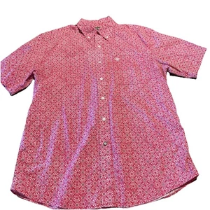 Ariat Camicia Geometrica Manica Corta Bottoni Uomo Taglia XL Rosso - Foto 1 di 4