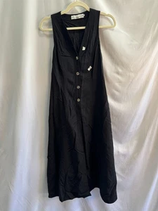 Proenza Schouler Black White Label Rumbled Button Front Dress Size 4 (Read) - Picture 1 of 8