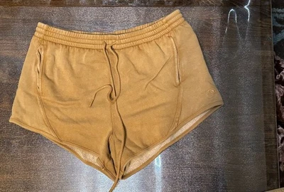 Victoria's Secret PINK Women's Ivy Fleece Rolled Hem Shorts Medium Golden Oak - Image 1 of 4