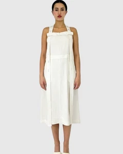 RAG & BONE Adrian Off-White Sleeveless Side Button Midi Apron Dress Size Small - Picture 1 of 9