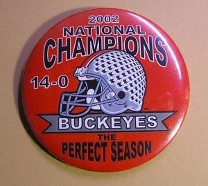 Vintage 2002 Ohio State Buckeyes National Football Champions 3" Pinback Button - Picture 1 of 2