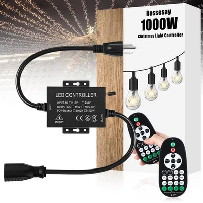 Outdoor Dimmer for String Lights Christmas Light Controller Xmas Remote Contr... - Immagine 1 di 4