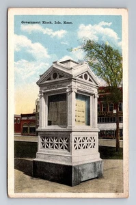 Iola KS-Kansas, quiosco del gobierno, postal antigua de recuerdo vintage - Imagen 1 de 2