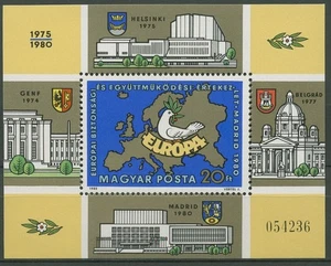 Ungarn 1980 KSZE Madrid Landkarte Europas Block 147 A postfrisch (C92572) - Picture 1 of 1