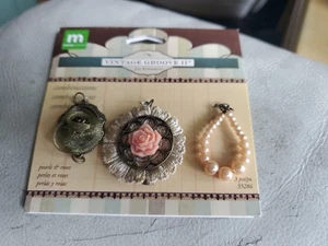 Juego de tres colgantes de joyería vintage Making Memories Groove II Jill Schwartz♡♡ - Imagen 1 de 3