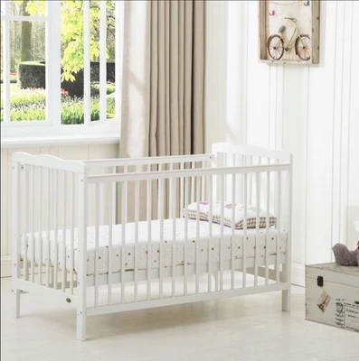 Baby Cot Crib With Water repellent Mattress White. - Image 1 of 3