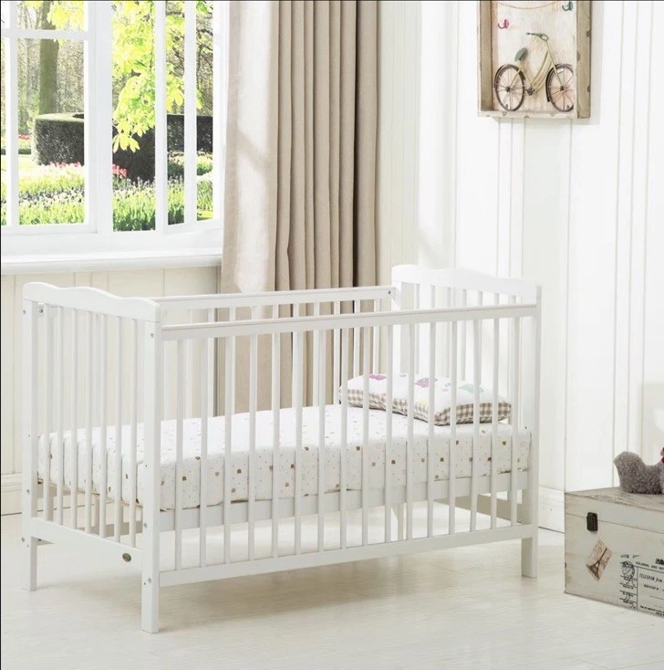 Baby Cot Crib With Water repellent Mattress White. - Image 1 of 3
