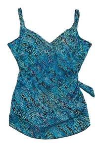 Roxanne Turquoise Snakeskin Print One Piece Fully Lined Swimsuit, size 18 - Picture 1 of 4