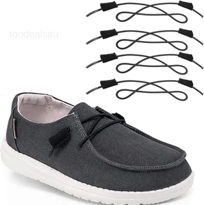 2-Pair Shoelaces Strings Replacement Laces for Hey Dude Shoes Black - Picture 1 of 6